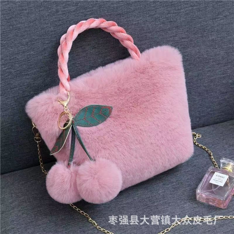 Rabbit Plush Cherry Bag Cute Girly Handbag