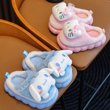 A new autumn and winter children's cotton slippers boys and girls indoor cute cartoon girls slippers infant baby cotton mop