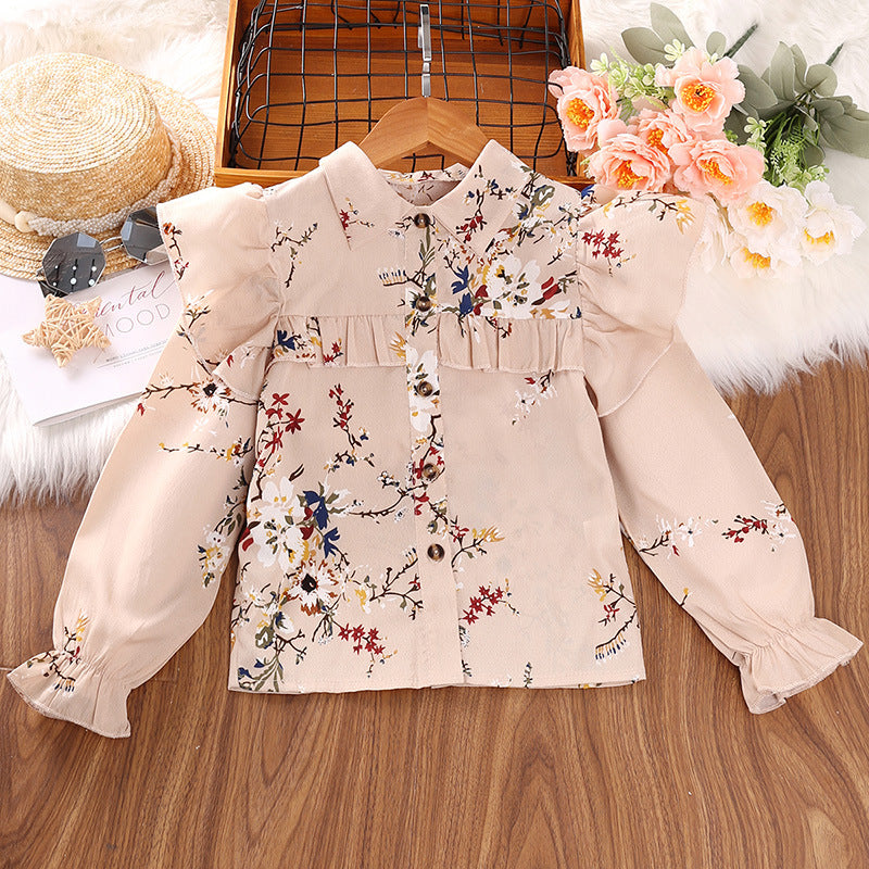 Conjunto de vestido de primavera para niña, nueva ropa para niños, edición coreana, camisa, media falda, 0,3 kg 