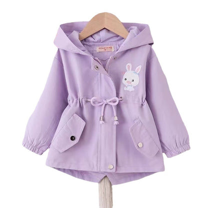 A girls' coat spring medium and small children's trench coat new girls' coat spring and autumn baby girls' clothing tops trendy