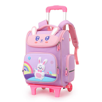 A Wholesale of 2024 new primary school school student backpacks, girls and children's suitcase, boys detachable drag cartoon