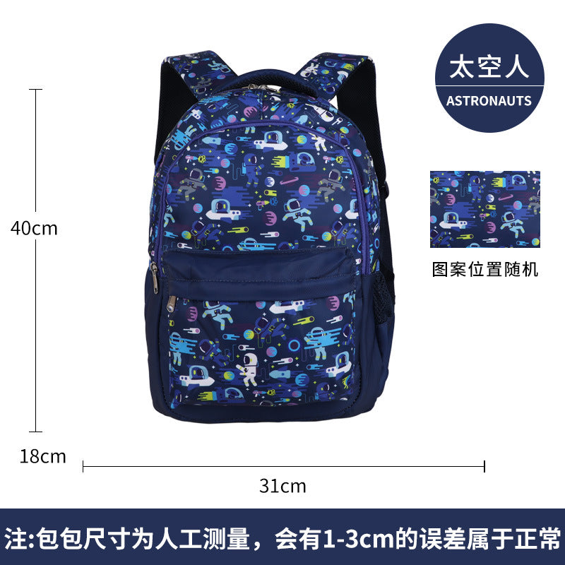 Mochila escolar de gran venta transfronteriza, mochila de dibujos animados, conjunto de tres piezas, lonchera, bolsa para bolígrafos, mochila de gran capacidad en stock 