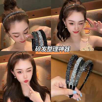 New style hairband with teeth, non-slip, face wash headband, versatile internet celebrity ad ult crushable hairpin headband, female hair bundle   (MOQ:10 SET ,If buy one piece need 1usd extra fee)