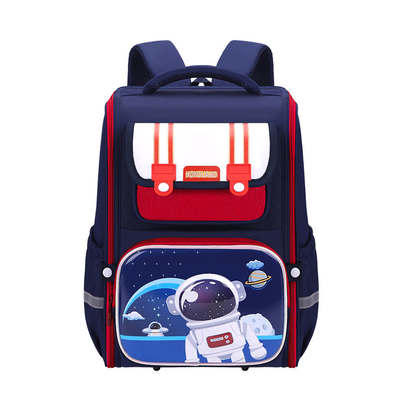 A Cross-border full-open space schoolbag for primary school students, foreign trade export, children's backpack, spaceman, dinosaur, mermaid