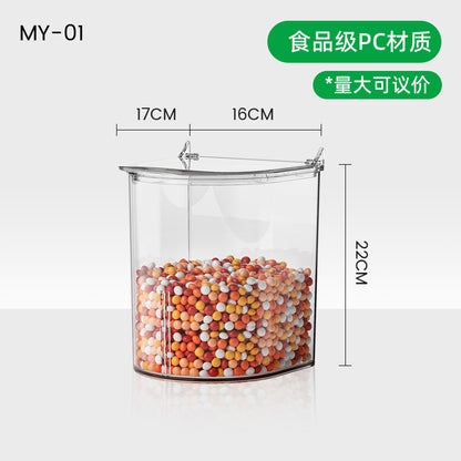 A Plastic box Supermarket candy food display box Transparent with lid Round snack jar Dried fruit box Sealed snack box