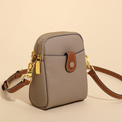 mobile phone bag women's crossbody small bag casual genuine leather women's bag 0.35KG