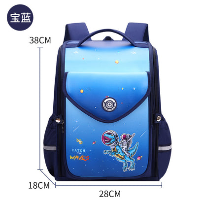 A new gradient integrated elementary school backpack for boys in grades one, two, three, four, five, and six, spine protection children's backpack for girls