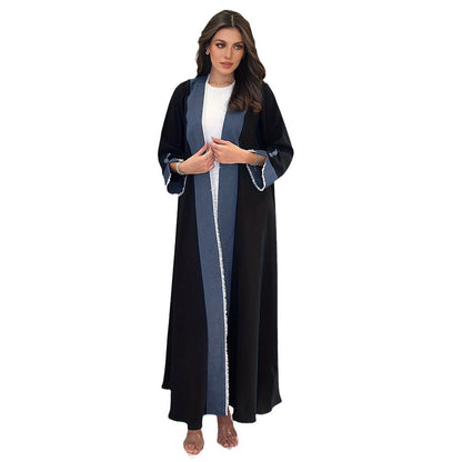 Women's Cardigan, Robe, Elegant, Contrasting, Tassel, Long Skirt, Middle East, Muslim, Dubai, Arabia, Spot Cross Border Clothing