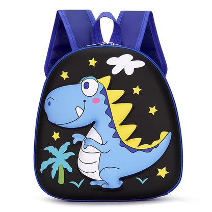 Mochila infantil de dibujos animados en 3D tridimensional, nueva mochila pequeña para clase de jardín de infantes, mochila de cáscara de huevo de dinosaurio linda de moda 