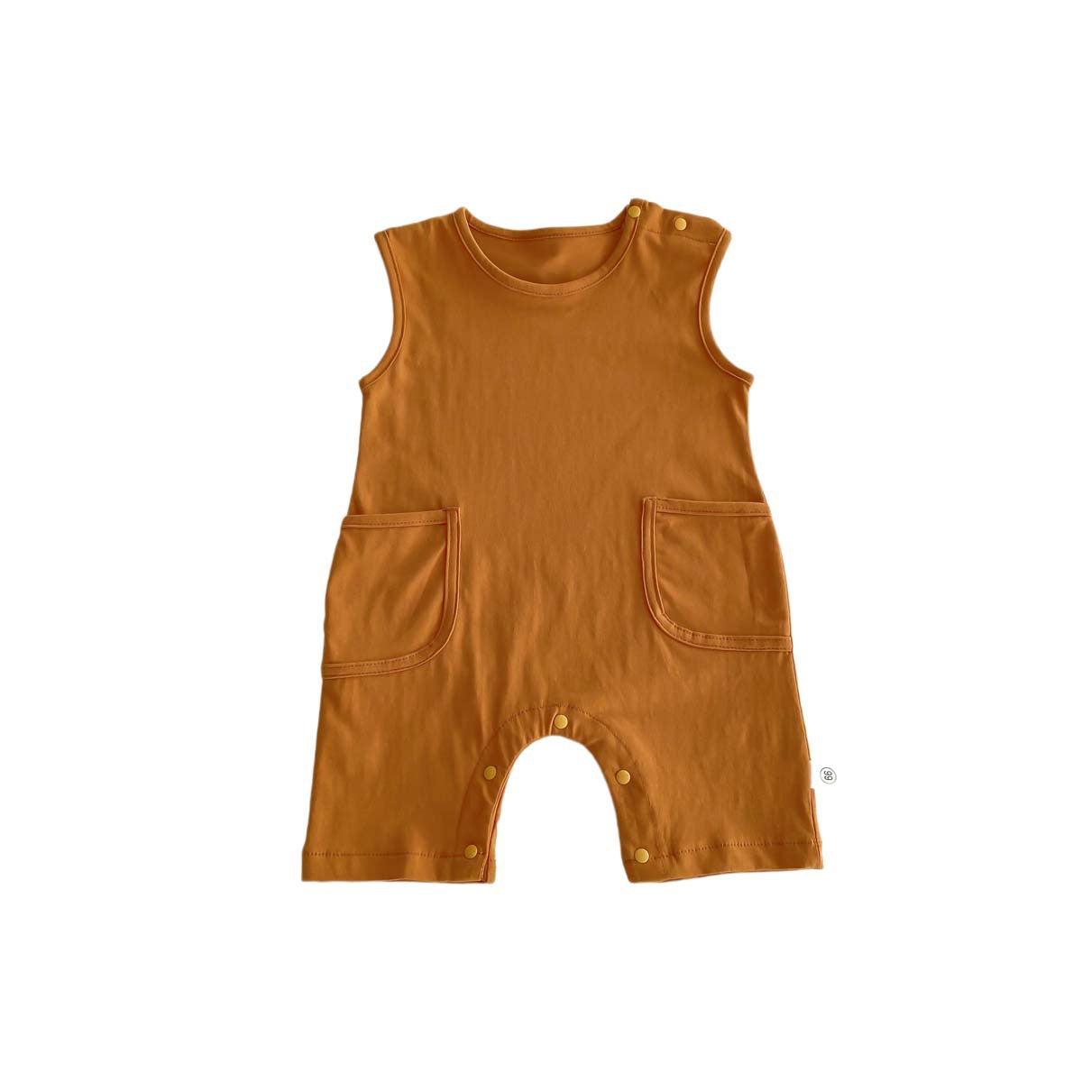 A Korean version of summer new baby jumpsuit ins Nordic style men's and women's baby solid color sleeveless vest jumpsuit