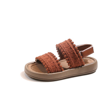 Sandalias para niñas con punta abierta, zapatos de bebé para niñas pequeñas, dulces, con falda, informales, suela suave, zapatos de playa con correa, 0,5 kg