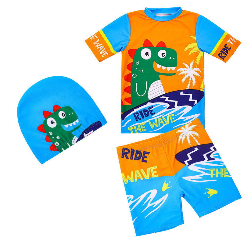 A children&#039;s swimsuit boy new large children&#039;s split sunscreen swimsuit boy swimming trunks hot spring quick-drying suit wholesale 0.2KG