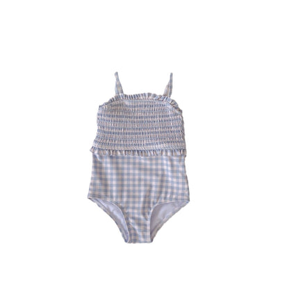 Traje de baño para niña Engel Traje de baño de tirantes a cuadros para bebé de un año Vestido de verano para niños Mono de playa de verano 