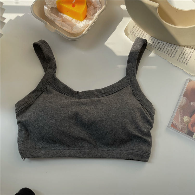 A underwear student high school women's sling vest bra sports anti-light inner and outer wear beautiful back tube top