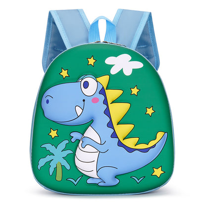 Mochila infantil de dibujos animados en 3D tridimensional, nueva mochila pequeña para clase de jardín de infantes, mochila de cáscara de huevo de dinosaurio linda de moda 