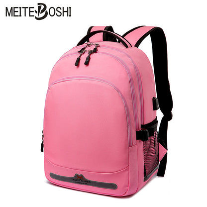 A Multi grid Large Capacity Backpack Cross border Fashion Simplicity Student School Bag Heat Transfer Oxford Cloth Casual Backpack