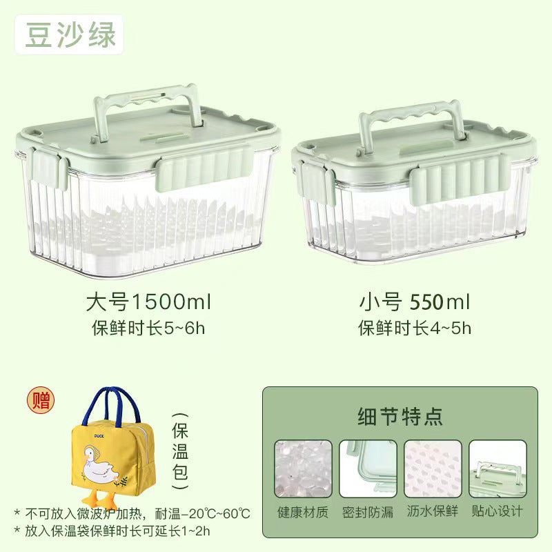 A summer mobile small refrigerator fresh-keeping box for fruit outings, elementary school student bento box with built-in ice box, cold food box