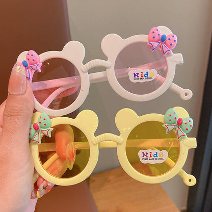 A Mickey children's sunglasses and sunglasses wholesale children's bow cartoon cute girl sun protection sunglasses factory 0.02KG