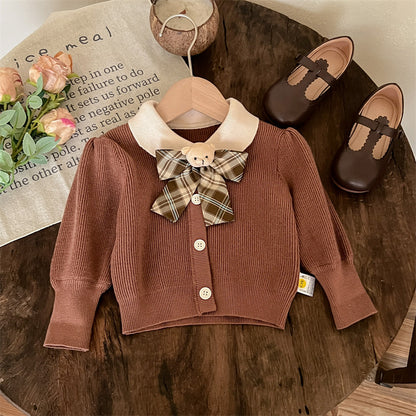 Children's Star Round Girls' Sweater Autumn New Girl Baby Princess Dress Girl Two Piece Set JK Set Tide 0.23kg