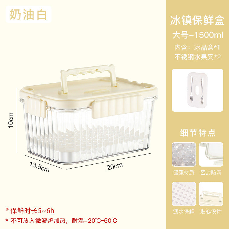 A summer mobile small refrigerator fresh-keeping box for fruit outings, elementary school student bento box with built-in ice box, cold food box