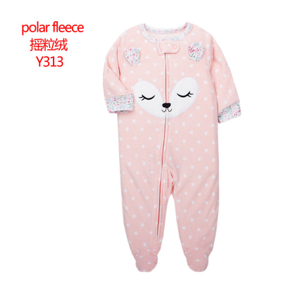 A manufacturer fleece foot climbing clothes long-sleeved onesies baby going out clothes baby Romper pajamas