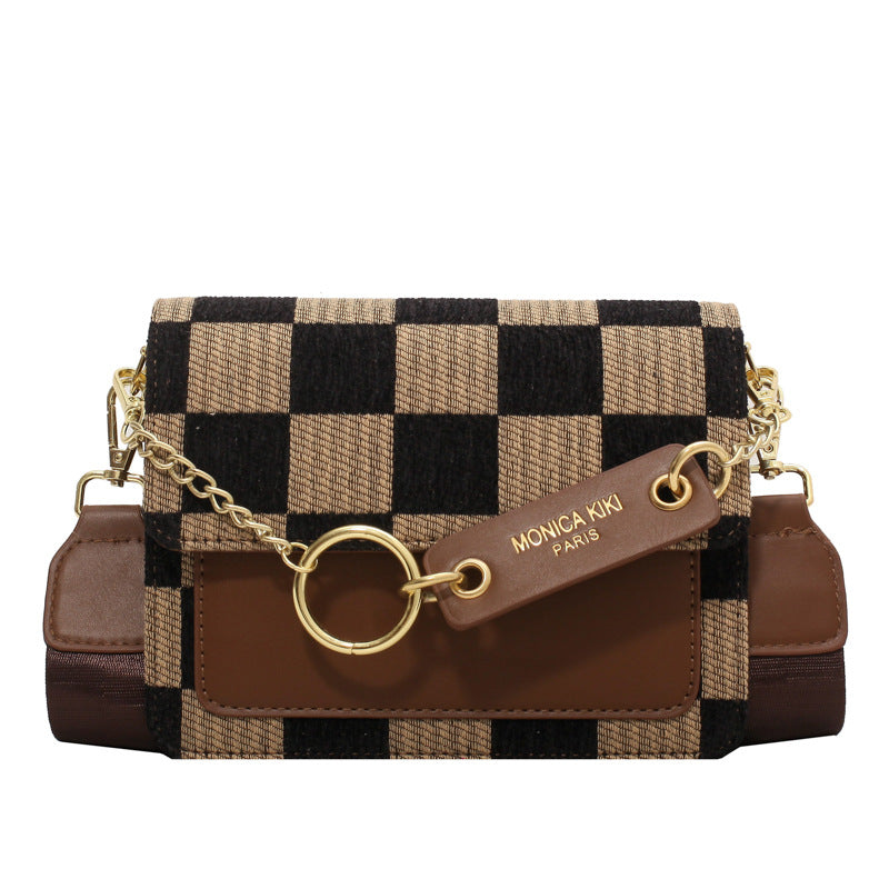 Checkerboard shoulder crossbody bag for women 0.47KG