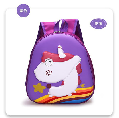 Mochila infantil de dibujos animados en 3D tridimensional, nueva mochila pequeña para clase de jardín de infantes, mochila de cáscara de huevo de dinosaurio linda de moda 