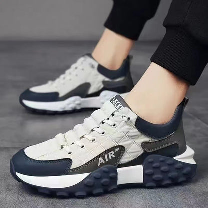 A one-piece hair delivery men's spring and autumn new leather shoes lightweight running casual sports shoes platform running shoes casual