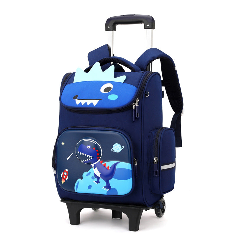 A Wholesale of 2024 new primary school school student backpacks, girls and children's suitcase, boys detachable drag cartoon