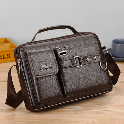 A Cross-border men's shoulder messenger bag business commuter men's shoulder bag high-end boys satchel men's bag