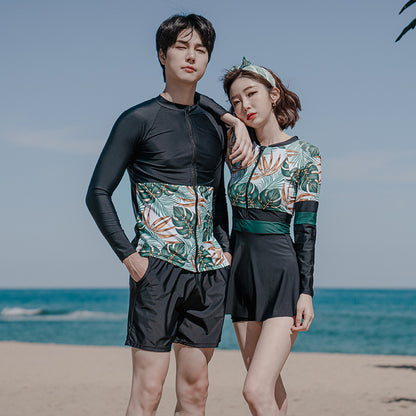 A manufacturer&#039;s new couple diving suits, long-sleeved trousers, men&#039;s suits, hot spring swimsuits and women&#039;s cross-border source factory batch