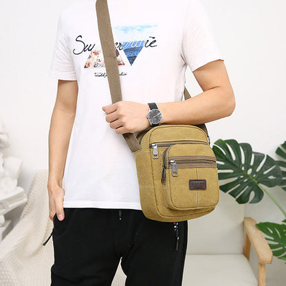 A Backpack Men's Casual Travel Bag, Crossbody Bag Men's Premium Canvas Bag Receive Money Retro Men's Toolkit