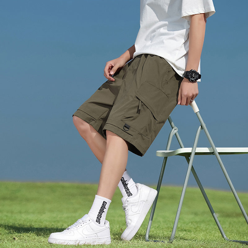 A Summer Slim Workwear Capris Men's Casual Trendy Running Pants Sports Pants Breathable Loose Shorts Men's