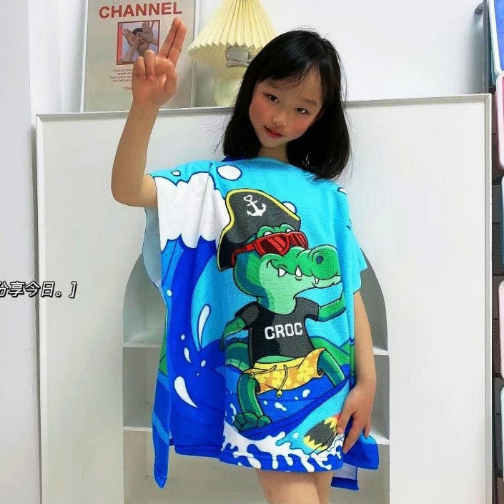 A new oversized bath towel cape for teenagers, adults, and adults can wear bath towels, bathrobes, children's beach towels, cape 380g