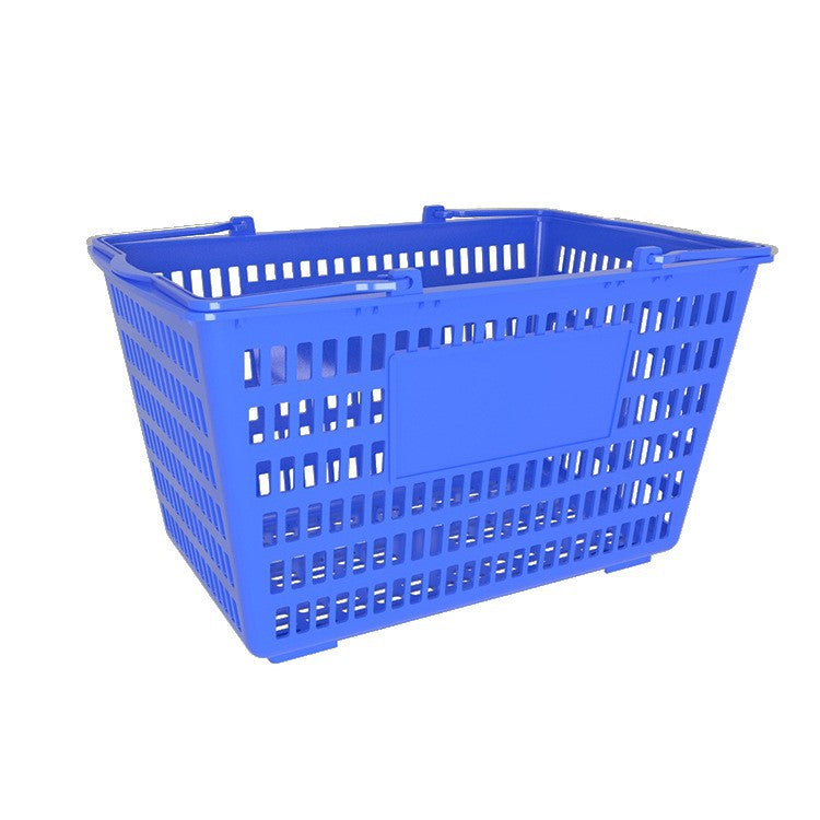 A Plastic hand-pulled basket Double tie rod shopping frame with wheel, shopping mall hand-held quantity hand-held shopping basket, cable-pulled shopping cart