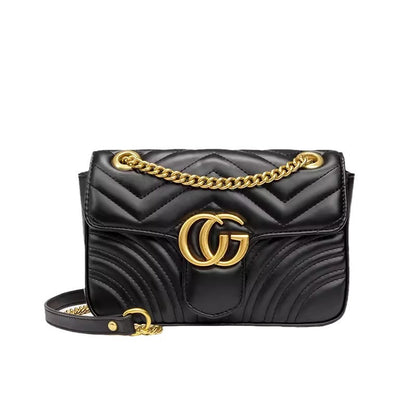 A new double g cowhide love wavy quilted Mamon bag casual mini chain single shoulder diagonal span Bacchus women's bag