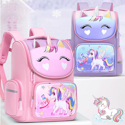 A New Children's School Bag Elementary School Student Burden Reduction Spine Protector Backpack Cute Space Bag for Boys and Girls 1-3-6 Grades