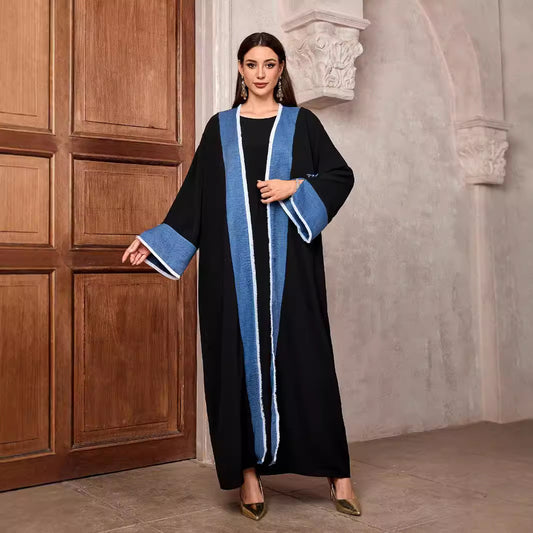 Women's Cardigan Robe Elegant Contrasting Tassel Dress Middle East Muslim Dubai Arab