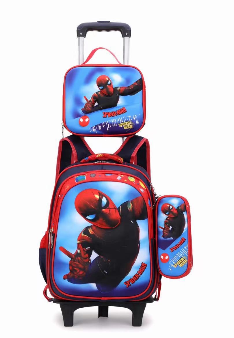 Cross border elementary school student backpack, lunch bag, pencil case, 3-piece set, children's backpack, backpack, spine protection cartoon backpack with reduced load