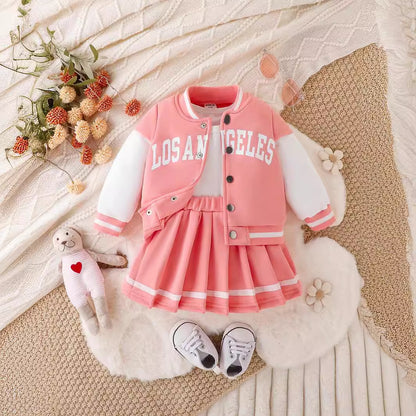 A autumn and winter new ins cross-border e-commerce foreign trade explosion baby girl jacket jacket trend set two-piece set