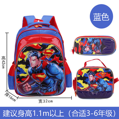 A Factory spot new foreign single three-piece backpack boys, girls, primary school students, children's trolley schoolbags, large capacity