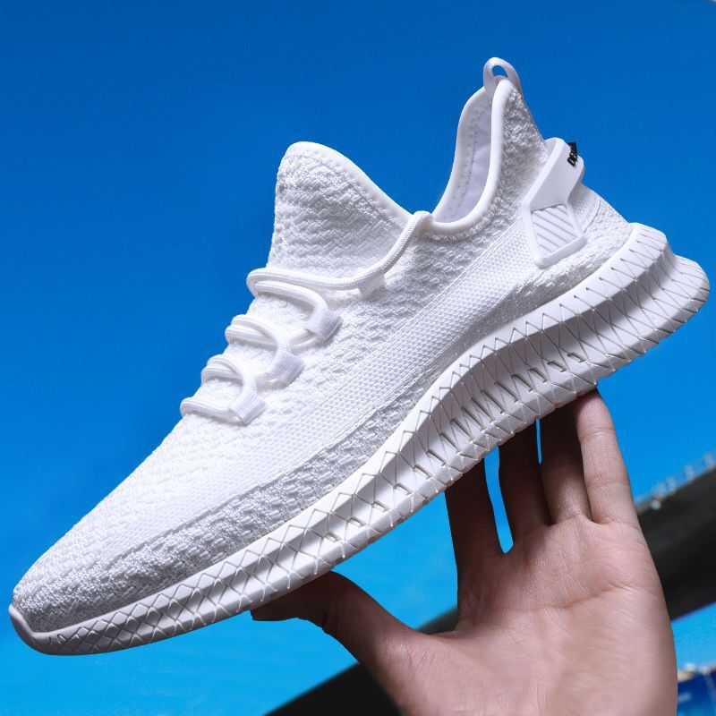 A Cross-border men's shoes casual shoes men's trend versatile sports shoes men's shoes flying woven breathable mesh shoes manufacturers wholesale