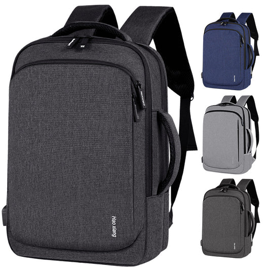 Mochila para hombre, multiusos, para ordenador, de 15,6 pulgadas, con puerto USB, sencilla, de moda, venta al por mayor, fábrica transfronteriza. 