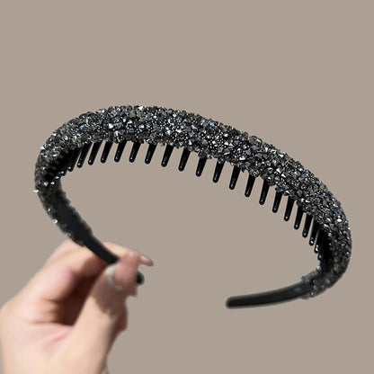 New style hairband with teeth, non-slip, face wash headband, versatile internet celebrity ad ult crushable hairpin headband, female hair bundle   (MOQ:10 SET ,If buy one piece need 1usd extra fee)