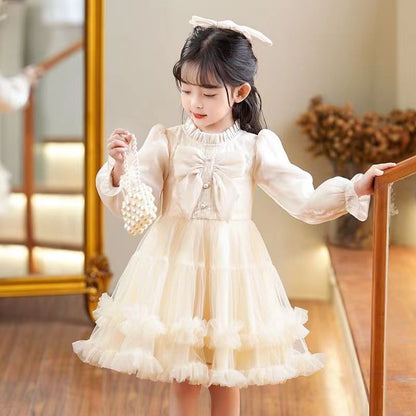 Vestido de princesa para niña, vestido de primavera, nuevo vestido de niña de estilo extranjero, vestido de primavera para niños, vestido de primavera para niños, 0,4 kg 