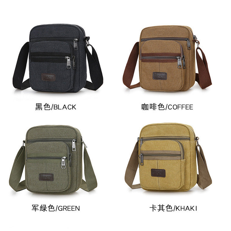 A Backpack Men's Casual Travel Bag, Crossbody Bag Men's Premium Canvas Bag Receive Money Retro Men's Toolkit