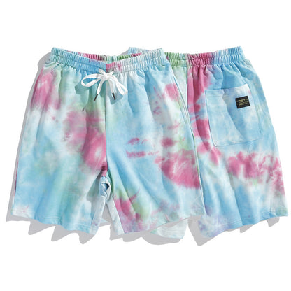 A summer new gradient tie-dye shorts for men and women loose ins hip-hop casual beach couple pants