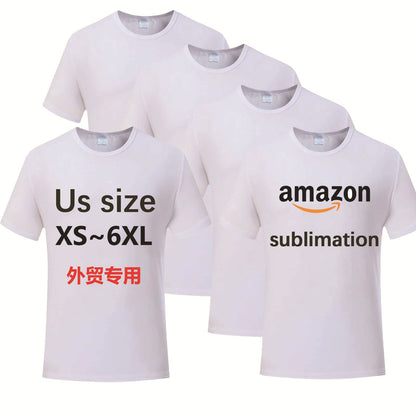 A Cross-border solid color blank milk silk modal hot sublimation transfer advertising shirt children's polyester T-shirt men's short sleeves