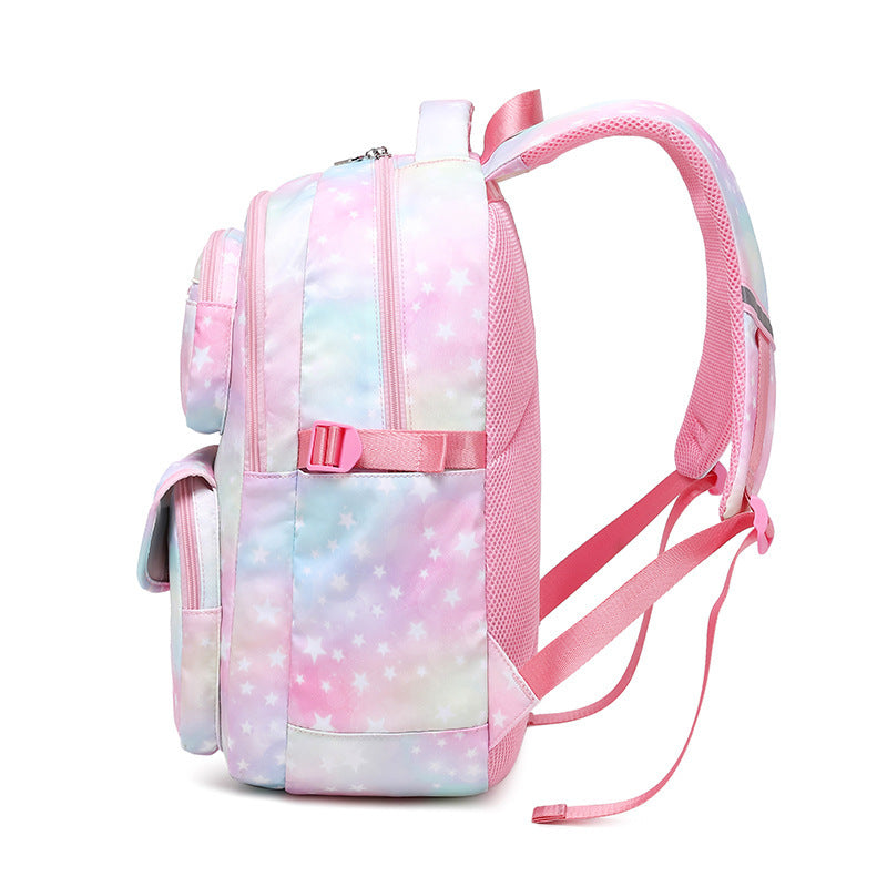 A New Spinal Protection and Weight Reducing Cute Shoulder Bag for Girls 3-6 Grade Elementary School Pupils Bento Bag, Pen Bag, Book Bag, Three Piece Set