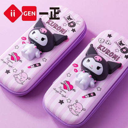 A iigen Stationery, Sanrio Family Image Decompression Pen Box, Multi functional Student Stationery Box, Children's Pen Bag